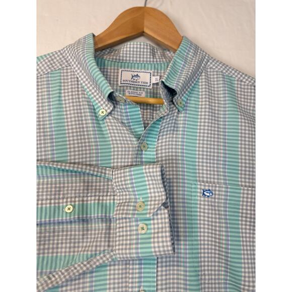 Southern Tide Classic Fit Skip Jack Plaid L/S Shirt Embroidered Logo Blue XL - Picture 1 of 6